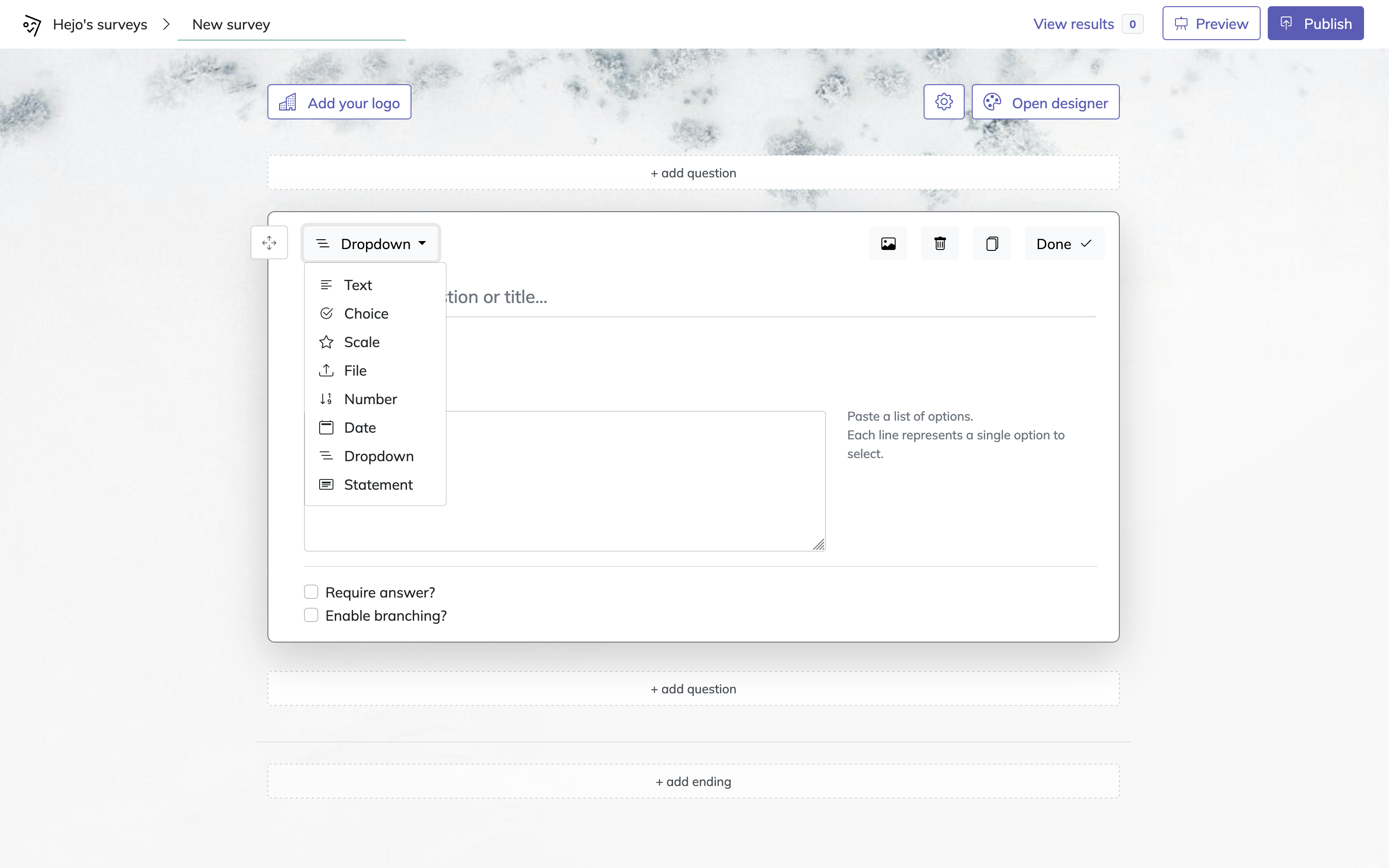 survey editor